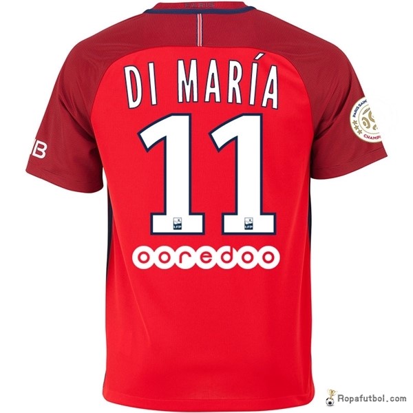 Camiseta Paris Saint Germain Replica Segunda Ropa Di Maria 2016/17 Rojo